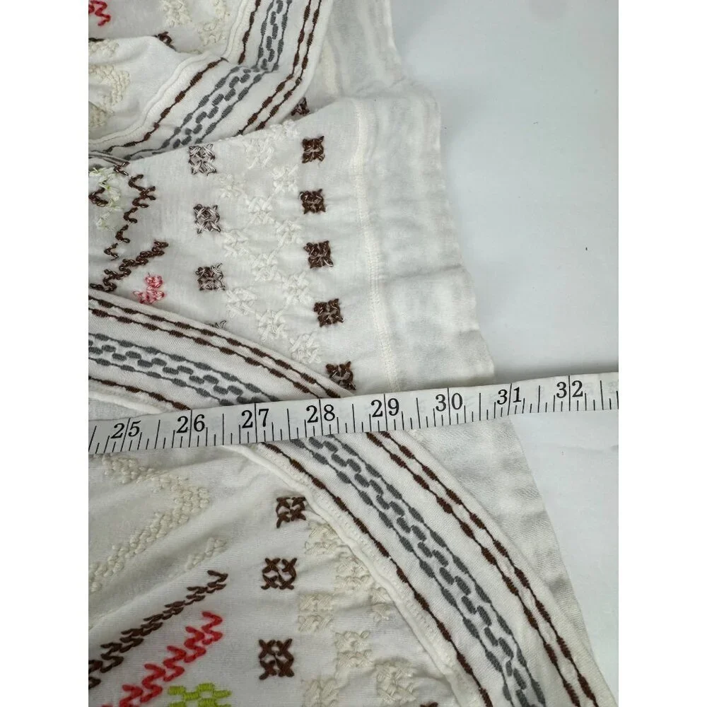 Johnny Was Open Front Cardigan XS Embroidery Southwestern Cotton Multicolor EUC
